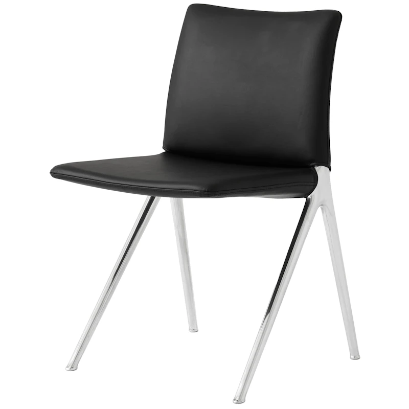 Kape IF7 Spisestol, Aluminium / Sort Skinn