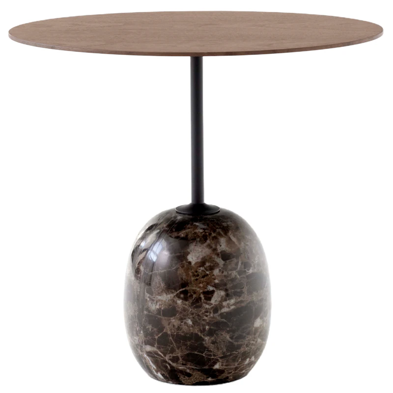 Lato LN9 Bord Oval, Lakkert Valnøtt / Emparador Marble