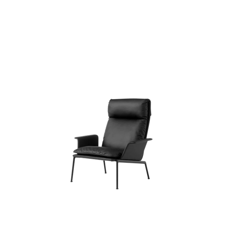 Muno LN17 Lenestol Med Armlener & Høy Rygg Varm Sort/Noble Leather Black