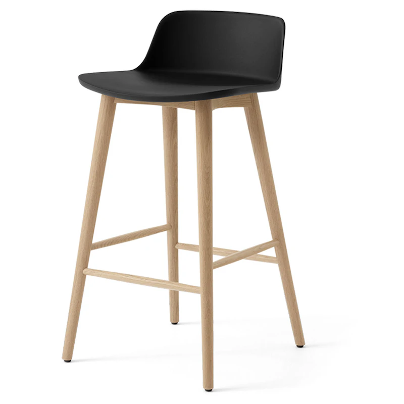 Rely HW118 Lav Ryggstøtte 65 cm, Lakkert Eik / Sort