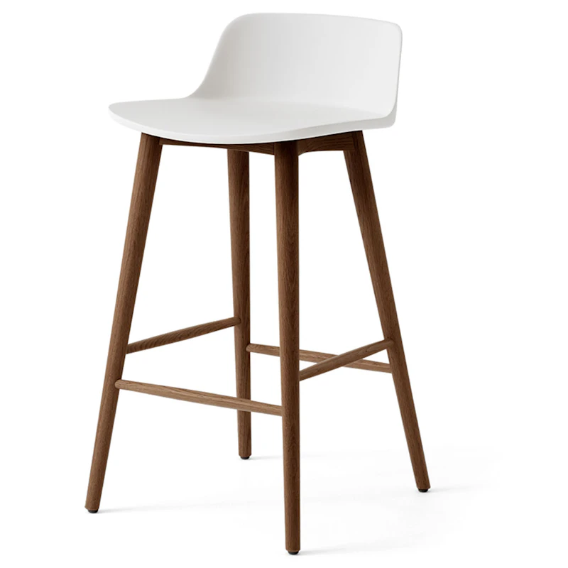 Rely HW118 Lav Ryggstøtte 65 cm, Lakkert Valnøtt / Hvit