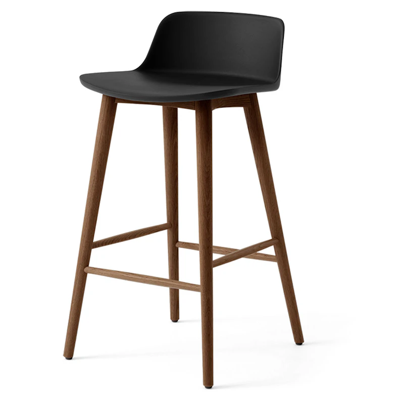 Rely HW118 Lav Ryggstøtte 65 cm, Lakkert Valnøtt / Sort