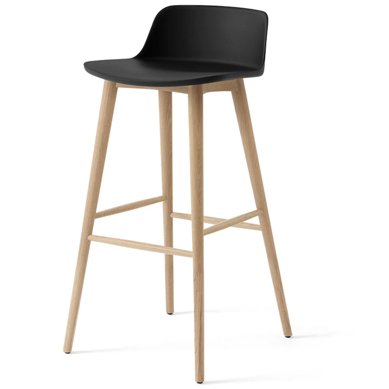 Rely HW123 Lav Ryggstøtte 75 cm, Lakkert Eik / Sort