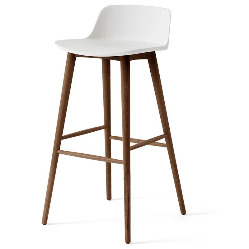 Rely HW123 Lav Ryggstøtte 75 cm, Lakkert Valnøtt / Hvit