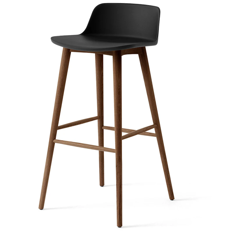 Rely HW123 Lav Ryggstøtte 75 cm, Lakkert Valnøtt / Sort