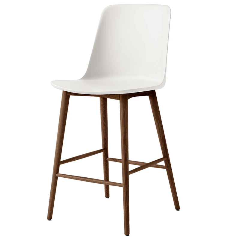 Rely HW128 Høy Ryggstøtte 65 cm, Lakkert Valnøtt / Hvit