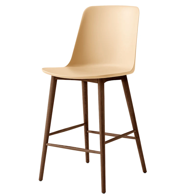 Rely HW128 Høy Ryggstøtte 65 cm, Lakkert Valnøtt / Beige Sand