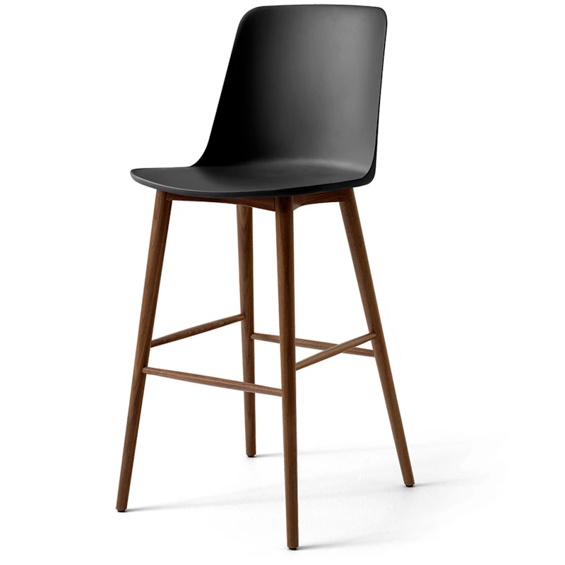 Rely HW133 Høy Ryggstøtte 75 cm, Lakkert Valnøtt / Sort