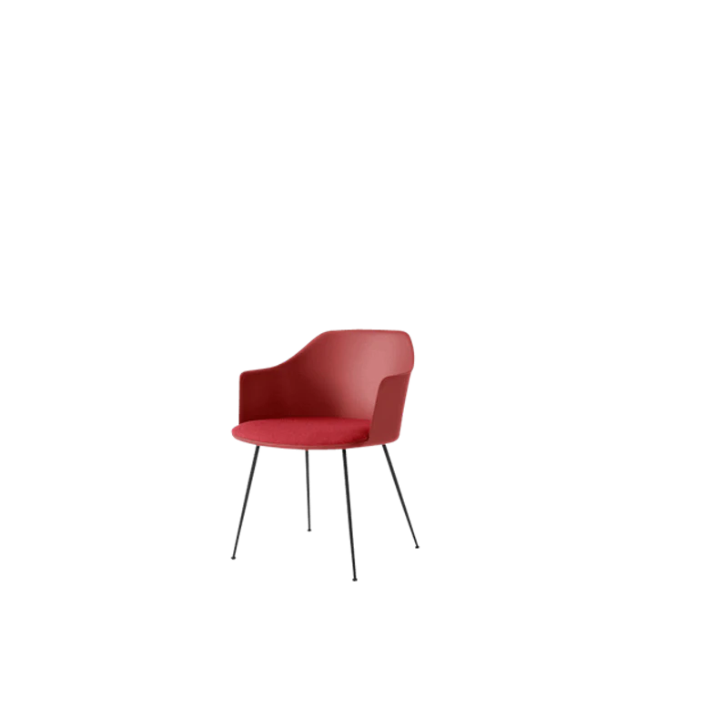 Rely HW34 Spisestol Med Armlener Polstret Sete Vermilion Red/Sort/Hallingdal 680