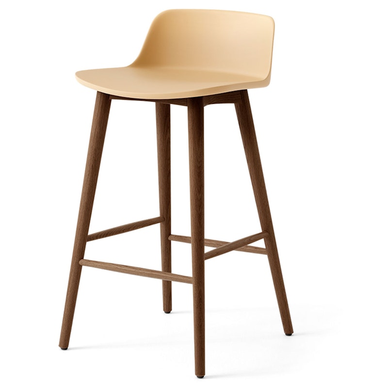 Rely HW118 Lav Ryggstøtte 65 cm, Lakkert Valnøtt / Beige Sand