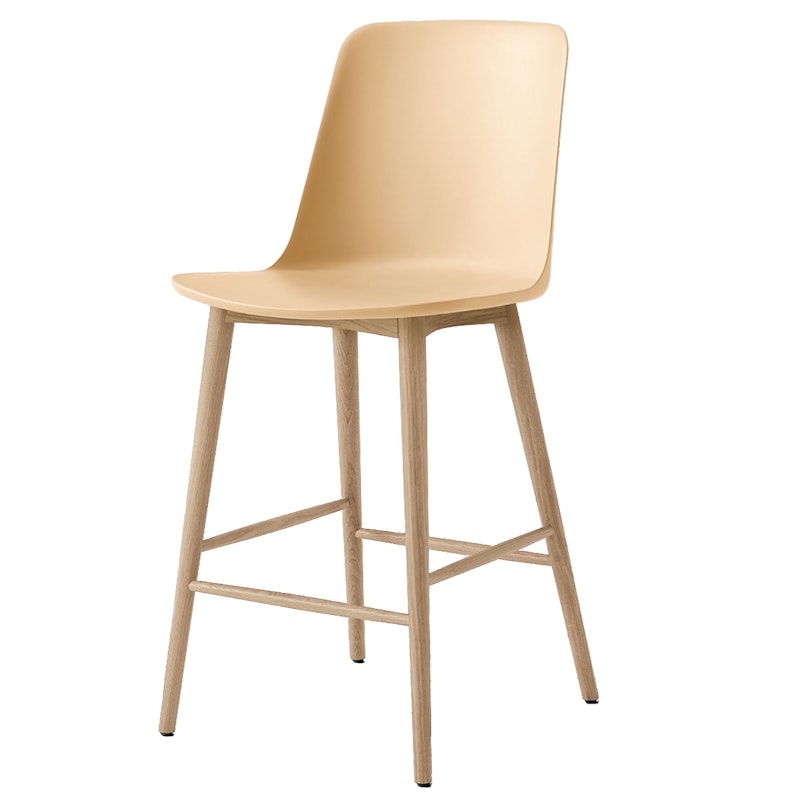 Rely HW128 Høy Ryggstøtte 65 cm, Lakkert Eik / Beige Sand