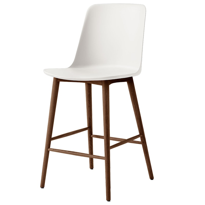 Rely HW128 Høy Ryggstøtte 65 cm, Lakkert Valnøtt / Hvit