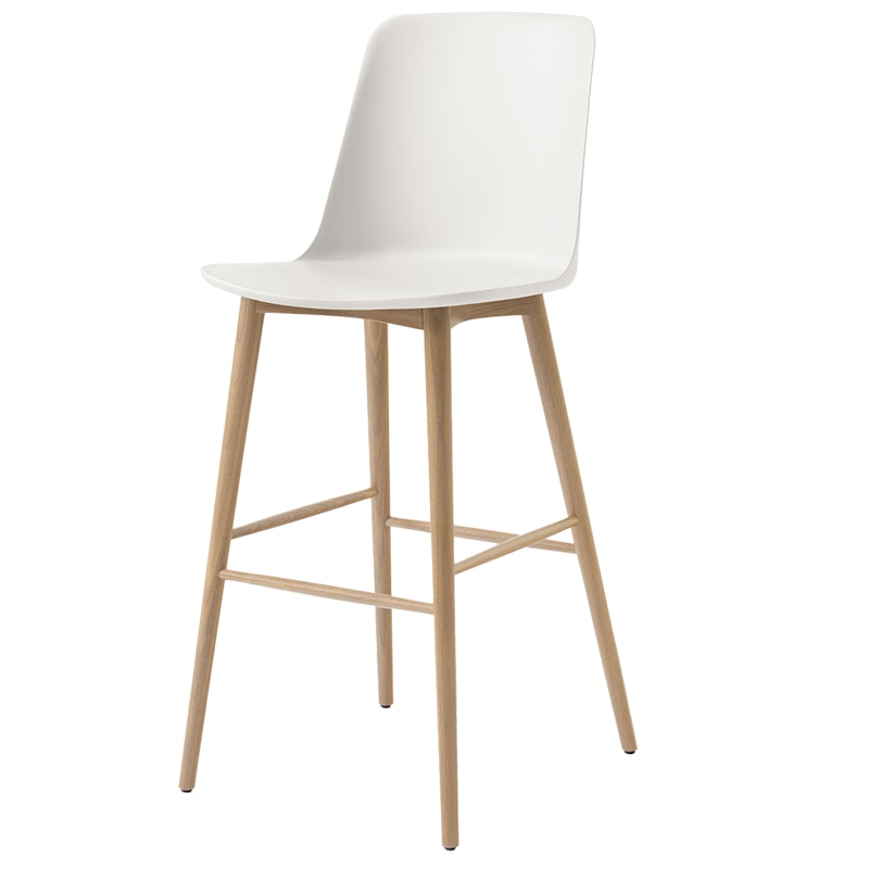 Rely HW133 Høy Ryggstøtte 75 cm, Lakkert Eik / Hvit