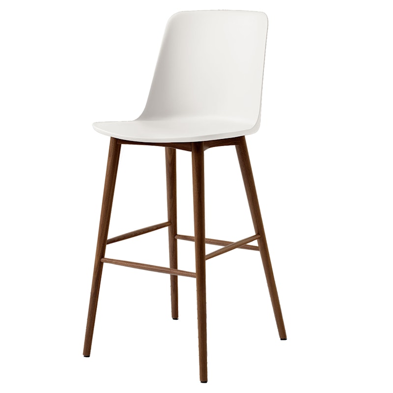 Rely HW133 Høy Ryggstøtte 75 cm, Lakkert Valnøtt / Hvit