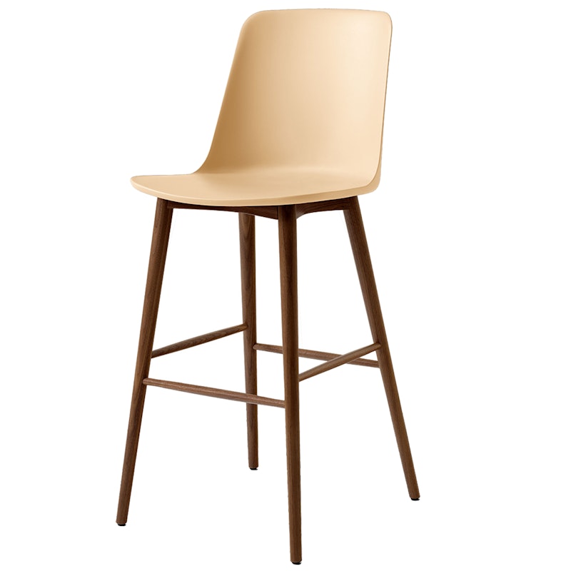 Rely HW133 Høy Ryggstøtte 75 cm, Lakkert Valnøtt / Beige Sand