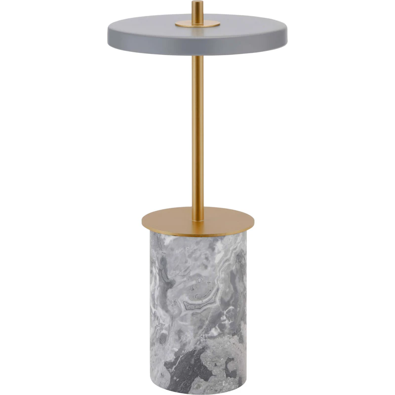 Asteria Move Mini Bordlampe Bærbar, Grå Marmor / Messing