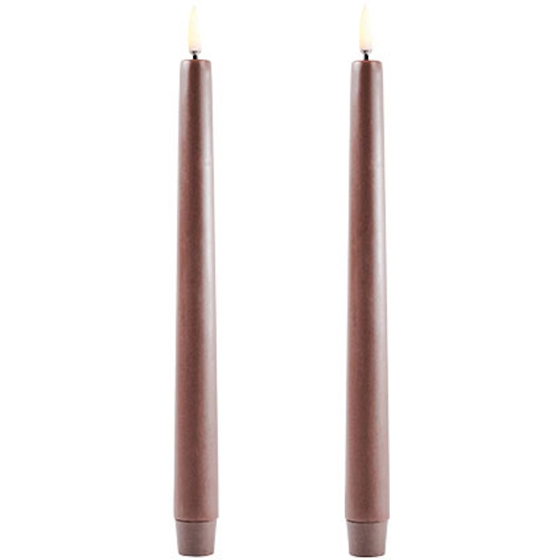 LED Kronelys 2,3 x 25,5 cm, Brun