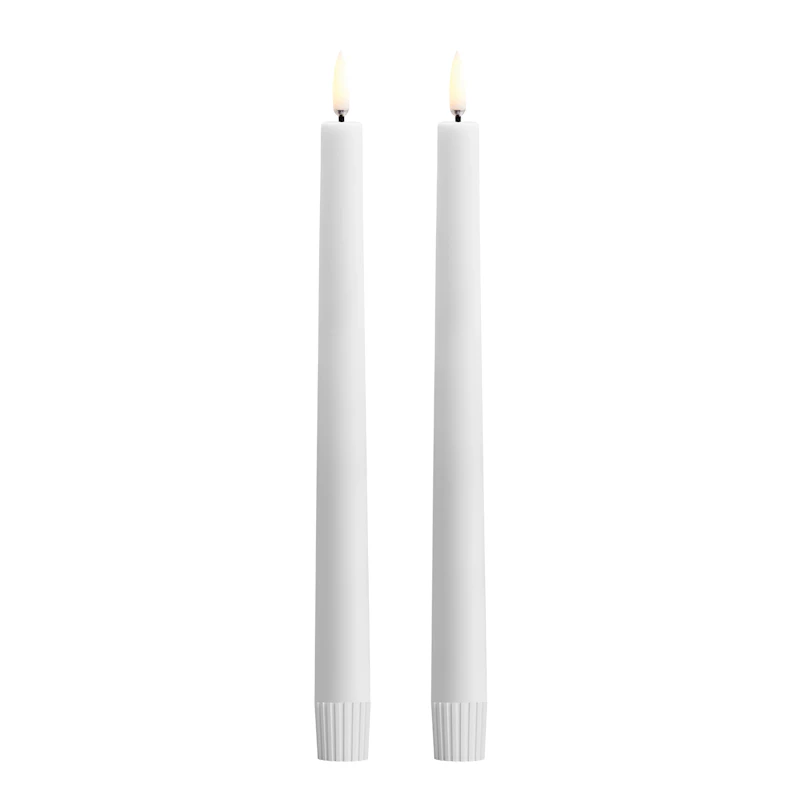 LED Kronelys 25,5 cm 2-pk, Nordic White