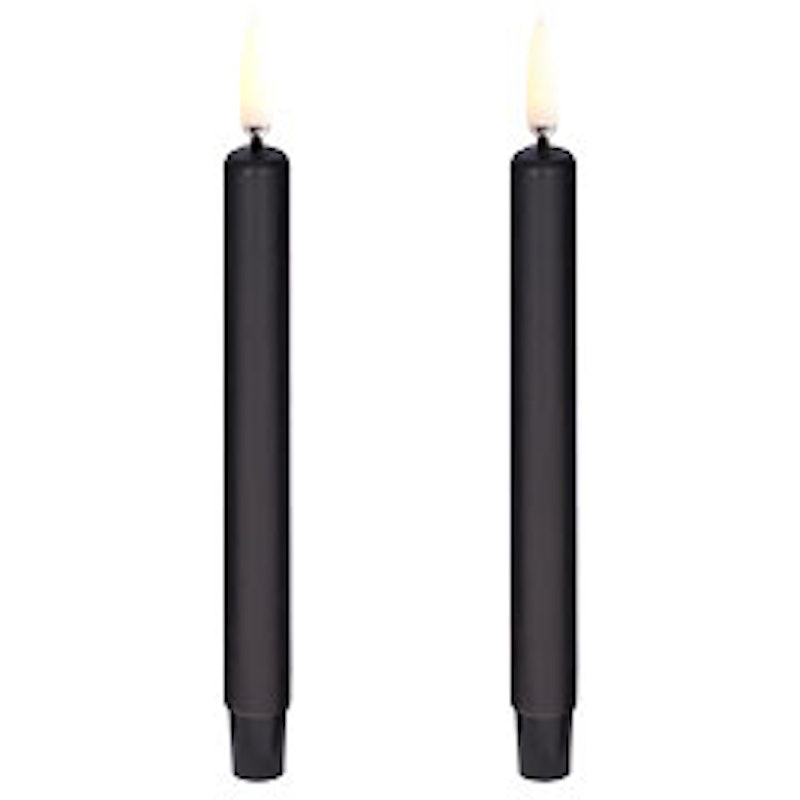 LED Mini Kronelys Plain Black, 1,3 x 13,8 cm