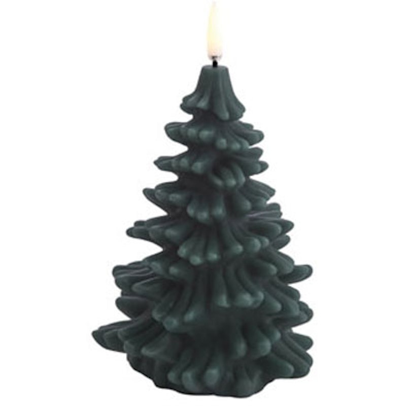 Led-Stearinlys Juletre 10x15 cm, Pine Green