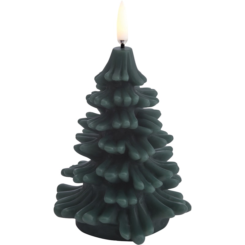 Led-Stearinlys Juletre 9x12 cm, Pine Green