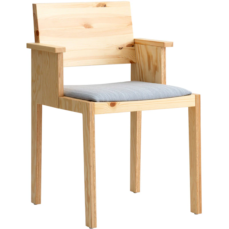 016 Maasto Spisestol Med Armlener Polstret Sete, Naturlig