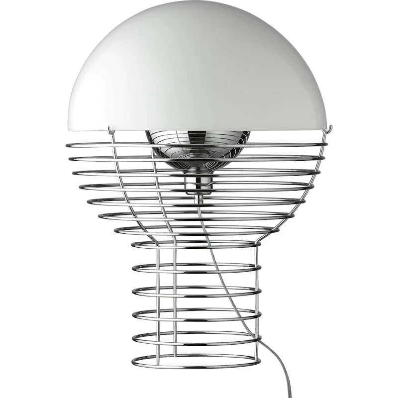 Wire Bordlampe 40 cm, Krom / Hvit