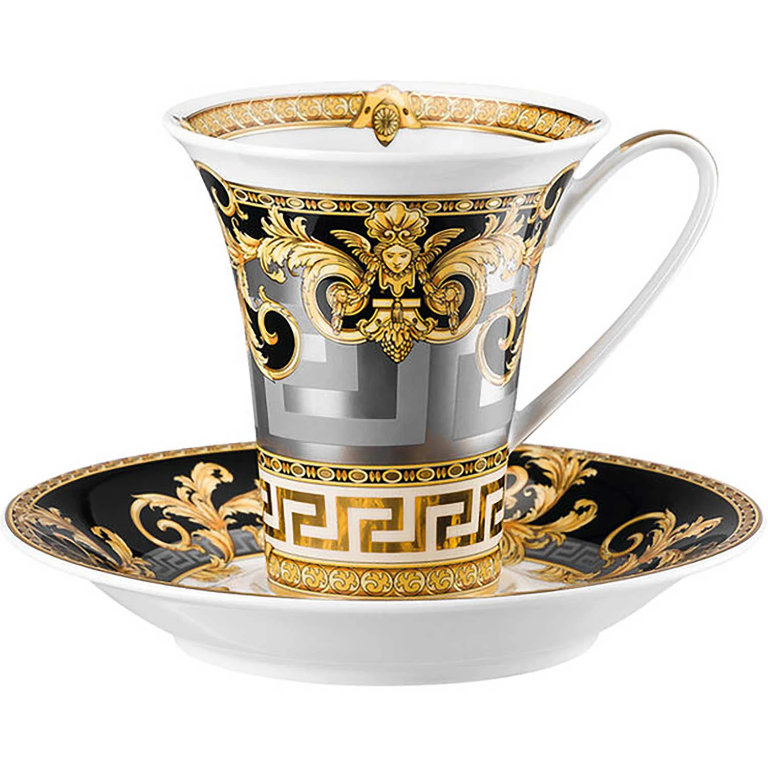 Versace  Prestige Gala Kaffekopp Med Tallerken -  Kaffekopper Porselen Sort - 19325-403637-14740