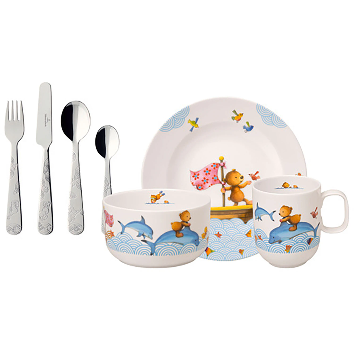 Villeroy & Boch Barneservise 7 Deler Happy Bear -  Barneserviser Porselen Multi - 14-8664-8435