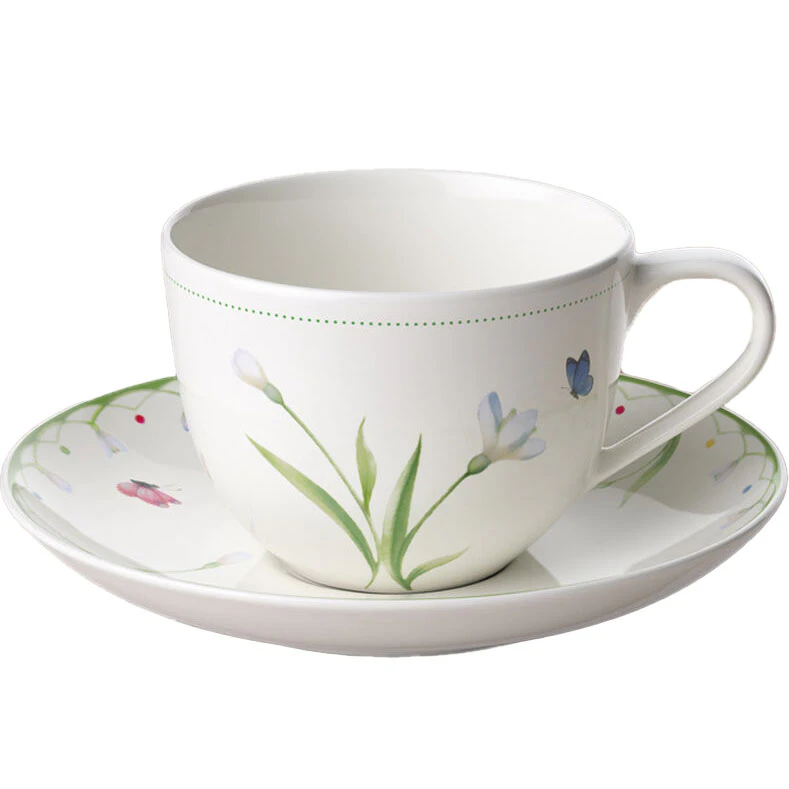 Villeroy & Boch Colourful Spring Coffee Cup With Saucer -  Kaffekopper Porselen Hvit - 394485 +394508