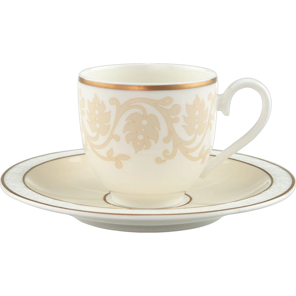 Villeroy & Boch Ivoire Espressokopp Med Tallerken -  Espressokopper Benporselen Beige - 25099-25101