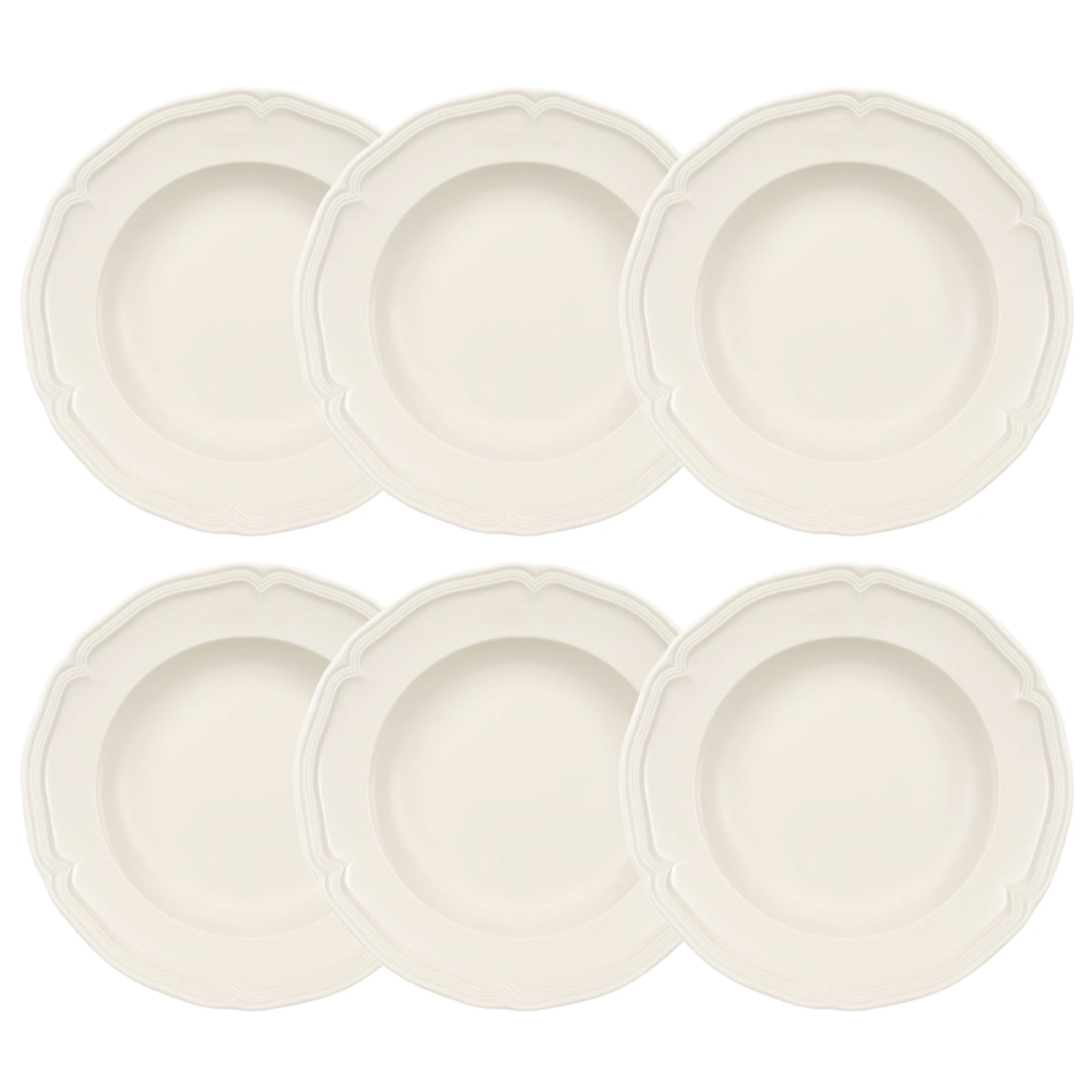 Villeroy & Boch Manoir Dyp Tallerken 23 Cm 6-pk - Dype tallerkener Porselen Hvit - 1023962700X6