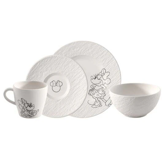 Villeroy & Boch Manufacture Rock Mickey Mouse Frokostsett  -  Serviser & Startsett Porselen Hvit - 1047208704