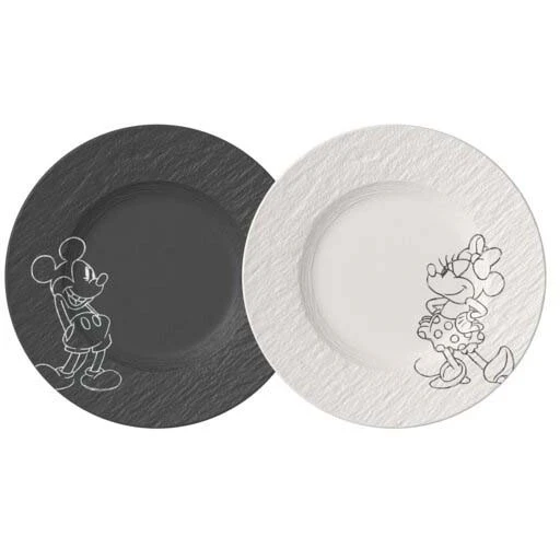 Villeroy & Boch Manufacture Rock Mickey Mouse Frokosttallerken 2-pk -  Asjetter Porselen Sort - 1047198511