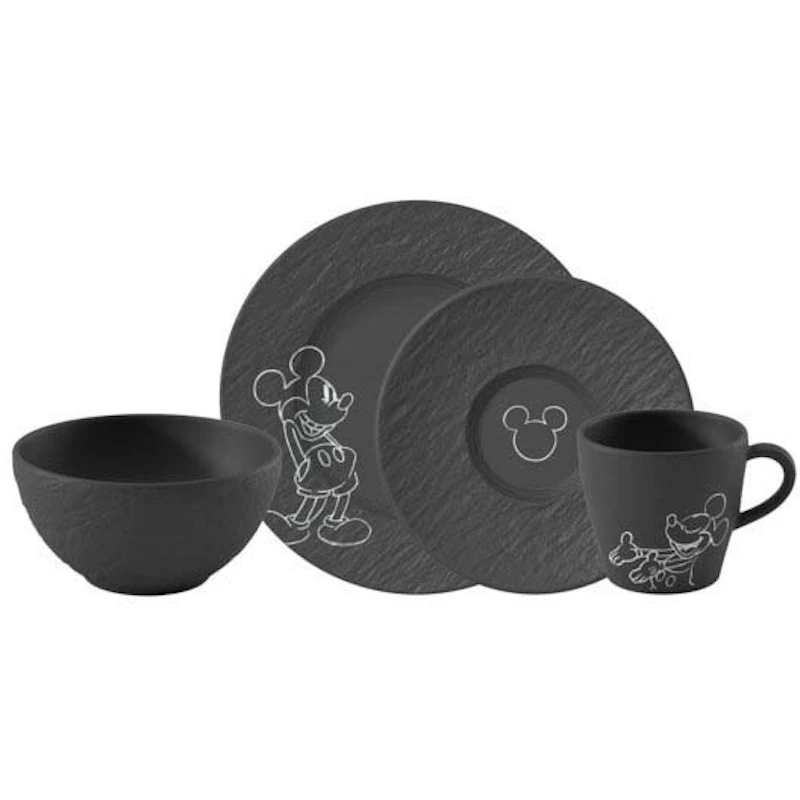 Manufacture Rock Mickey Mouse Frokostsett, Sort