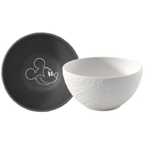 Villeroy & Boch Manufacture Rock Mickey Mouse Sk&aring;l 2-pk -  Frokostsk&aring;ler Porselen Sort - 1047198408