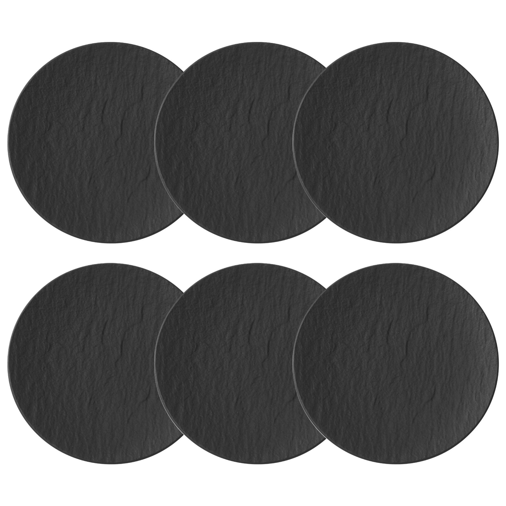 Villeroy & Boch Manufacture Rock Gourmettallerken 31,5 Cm 6-pk - Tallerkener Porselen Sort - 10-4239-2590X6