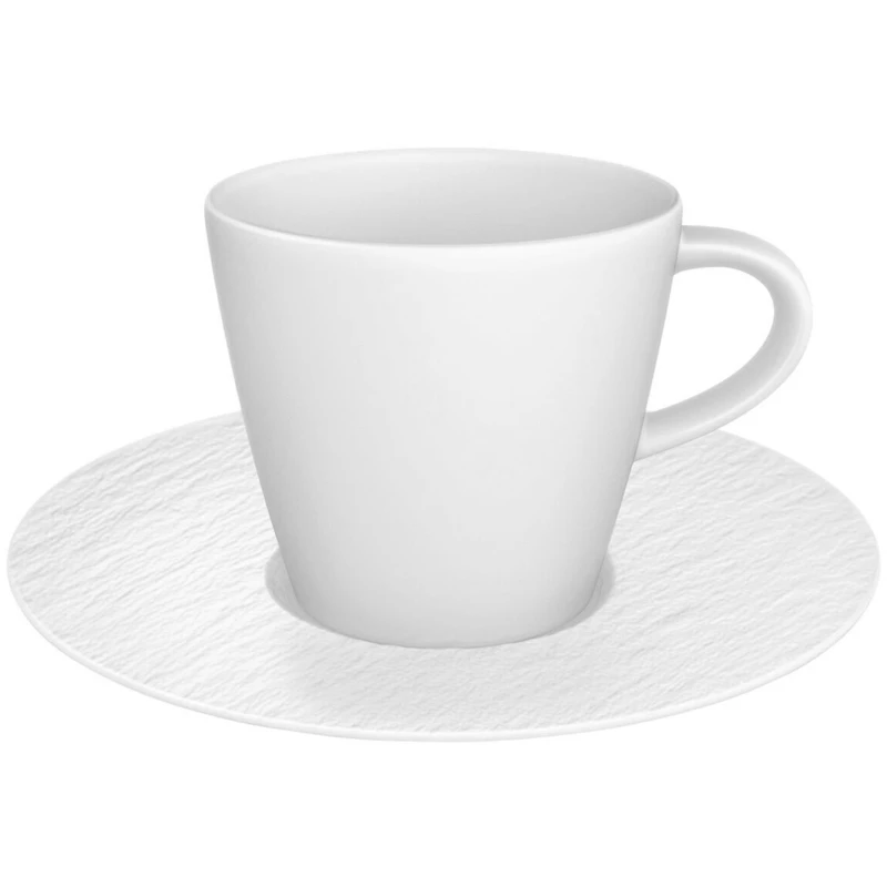 Manufacture Rock Kaffekopp med Tallerken, Hvit