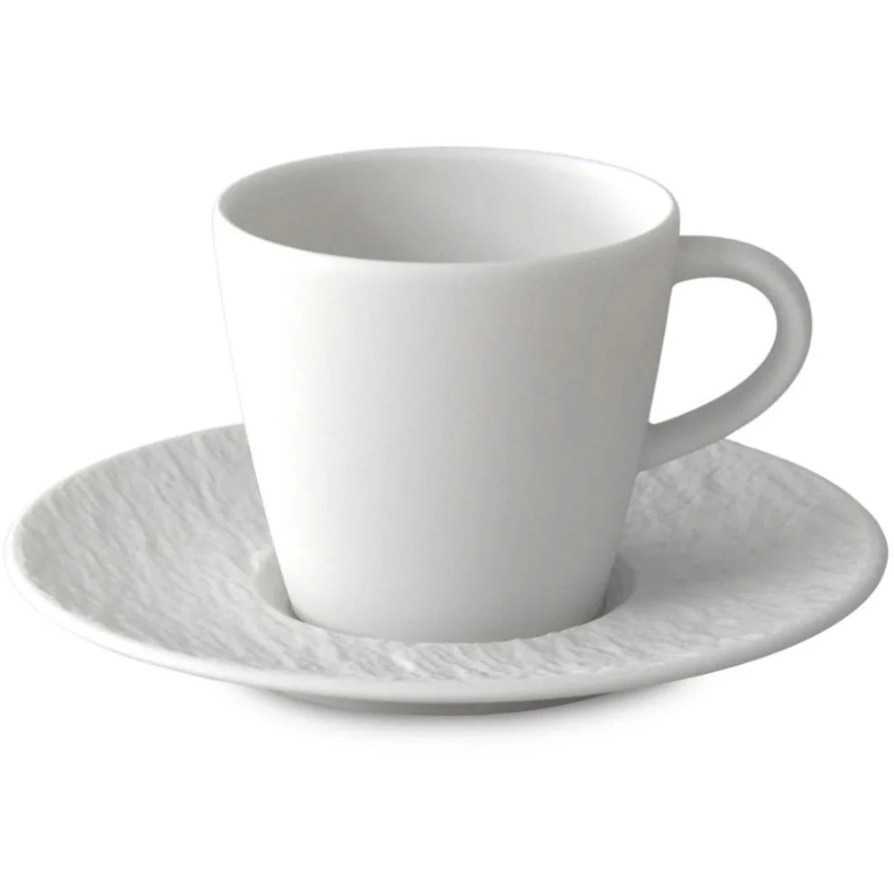 Villeroy & Boch Manufacture Rock Kaffekopp Med Tallerken  -  Kaffekopper Porselen Hvit - 300598 + 300599