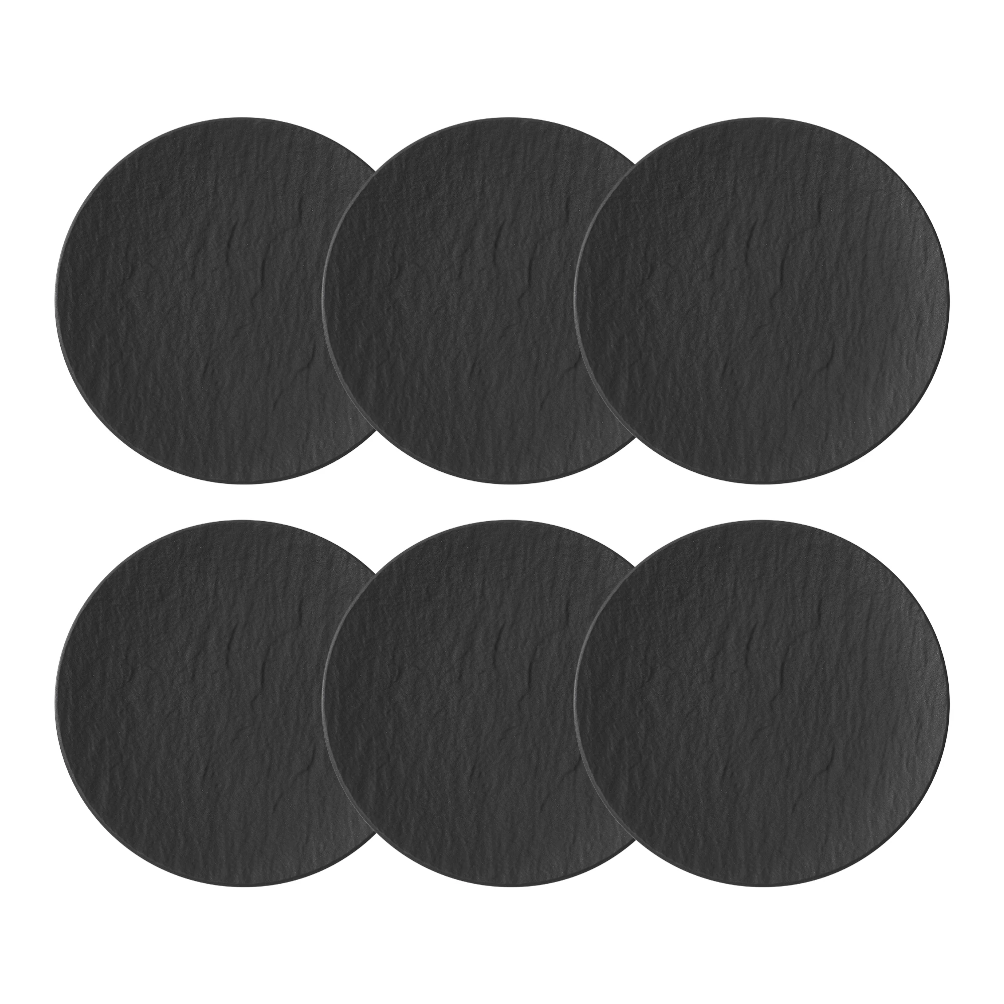 Villeroy & Boch Manufacture Rock Sidetallerken 15 Cm 6-pk - Asjetter Porselen Sort - 10-4239-2660X6