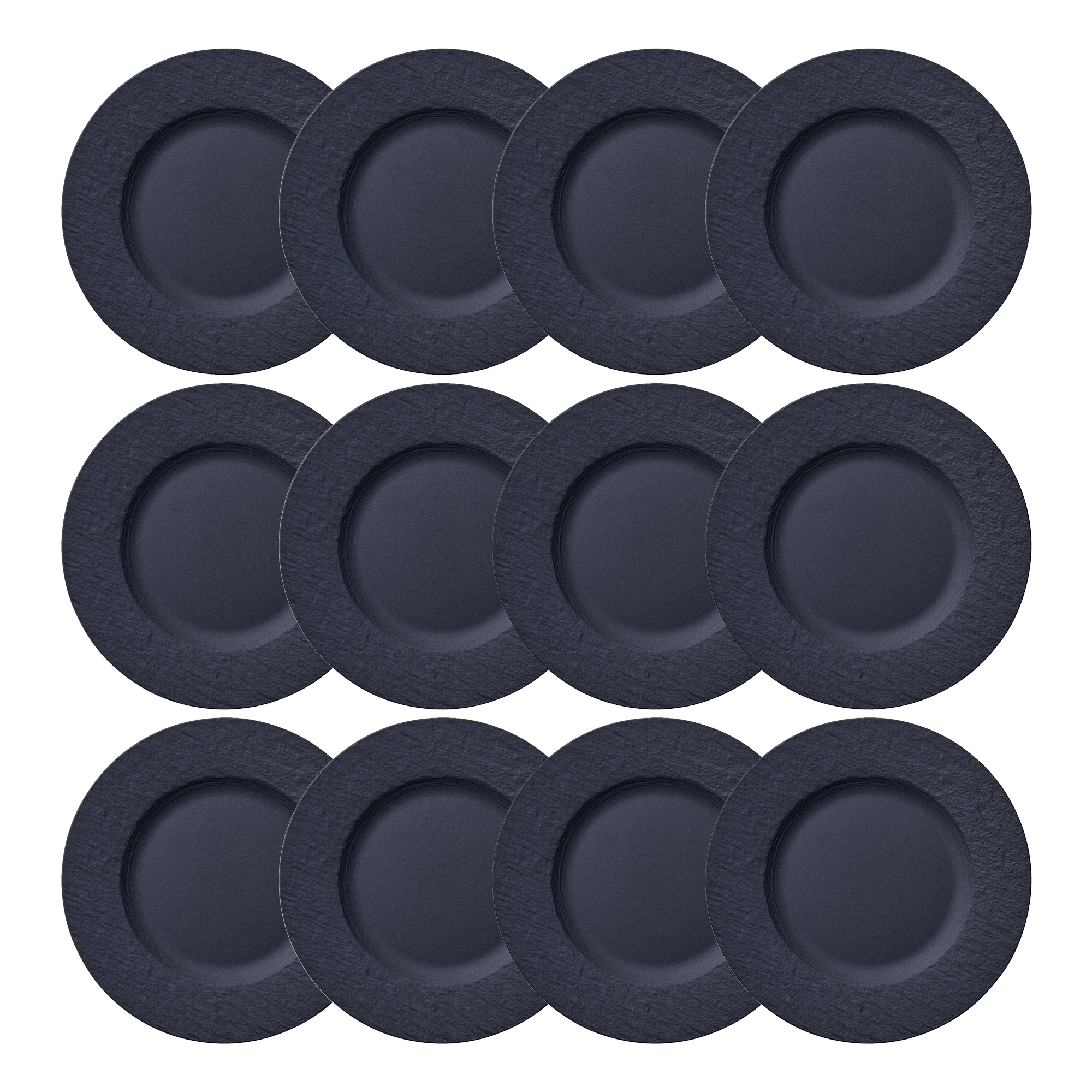 Villeroy & Boch Manufacture Rock Sidetallerken 22 Cm 12-pk - Tallerkener Porselen Sort - 10-4239-2640X12