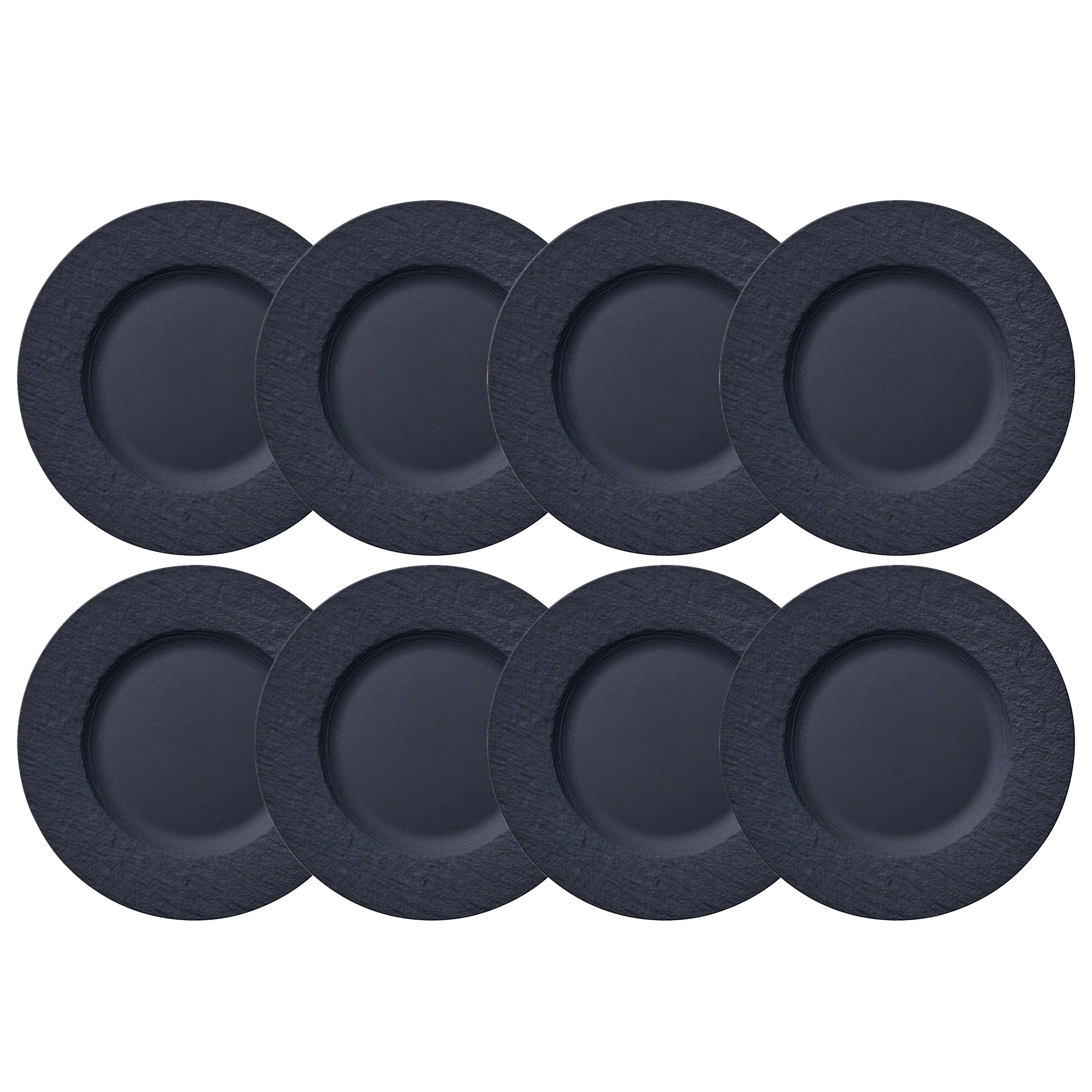 Villeroy & Boch Manufacture Rock Sidetallerken 22 Cm 8-pk - Tallerkener Porselen Sort - 10-4239-2640X8