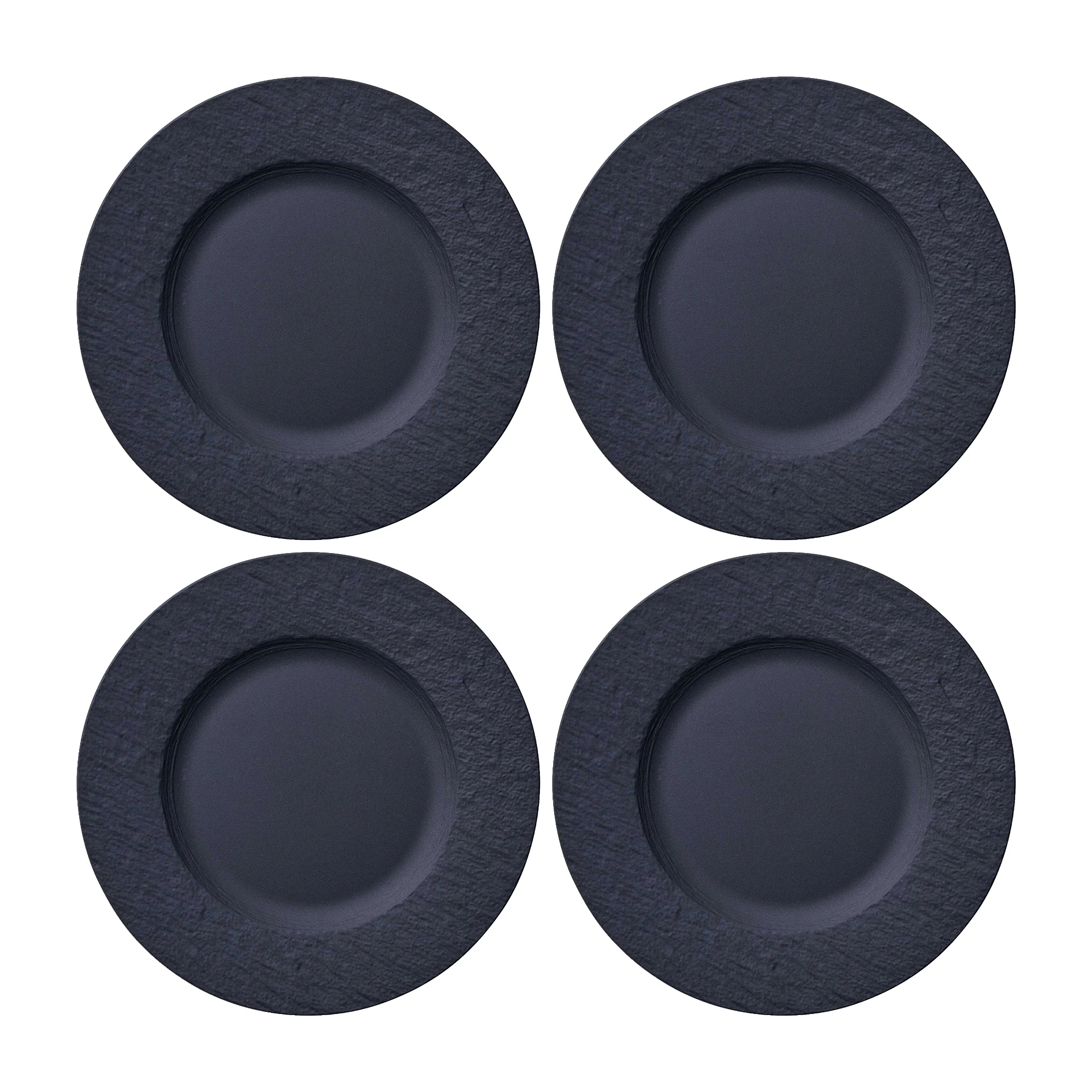 Villeroy & Boch Manufacture Rock Sidetallerken 22 Cm 4-pk - Tallerkener Porselen Sort - 10-4239-2640X4