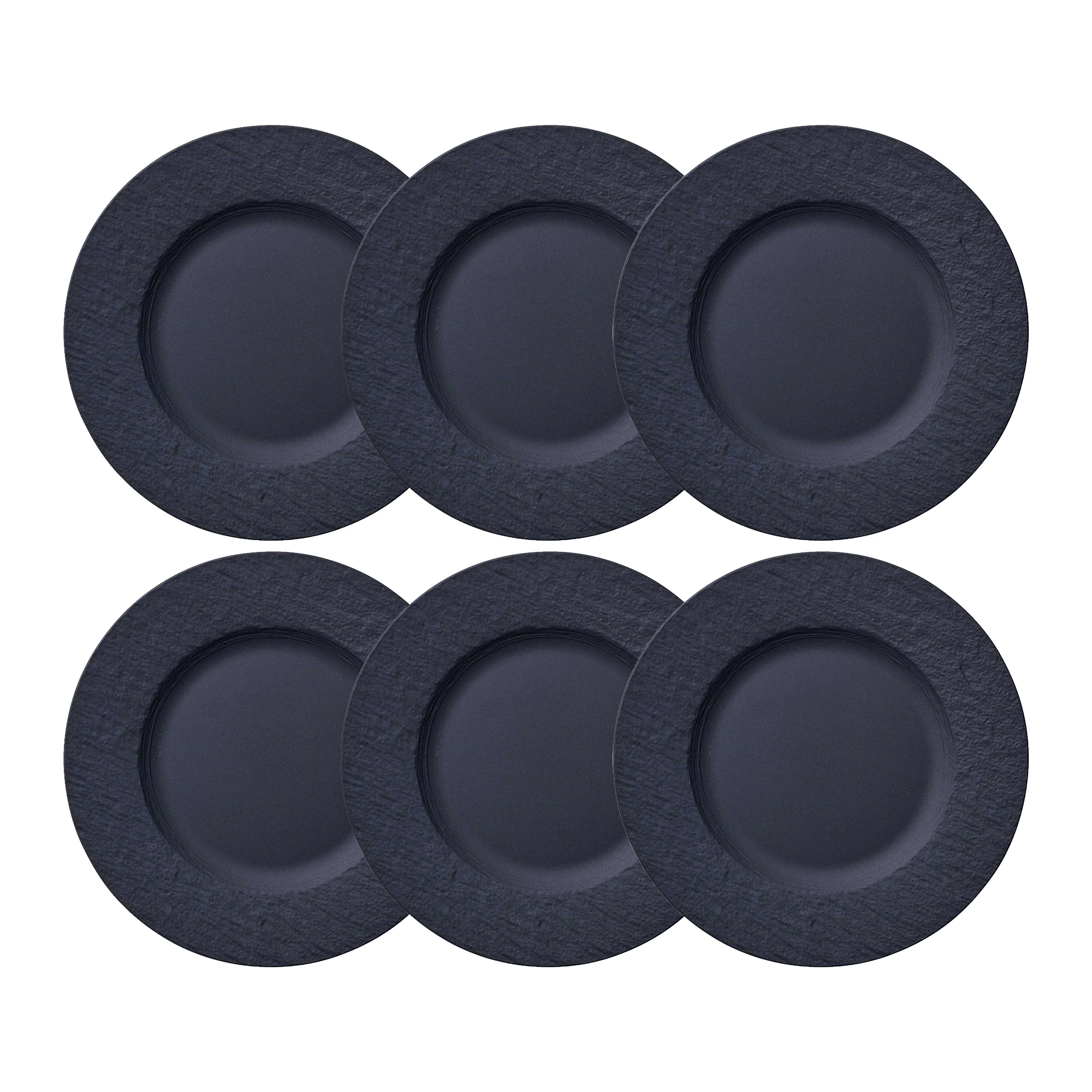 Villeroy & Boch Manufacture Rock Sidetallerken 22 Cm 6-pk - Tallerkener Porselen Sort - 10-4239-2640X6