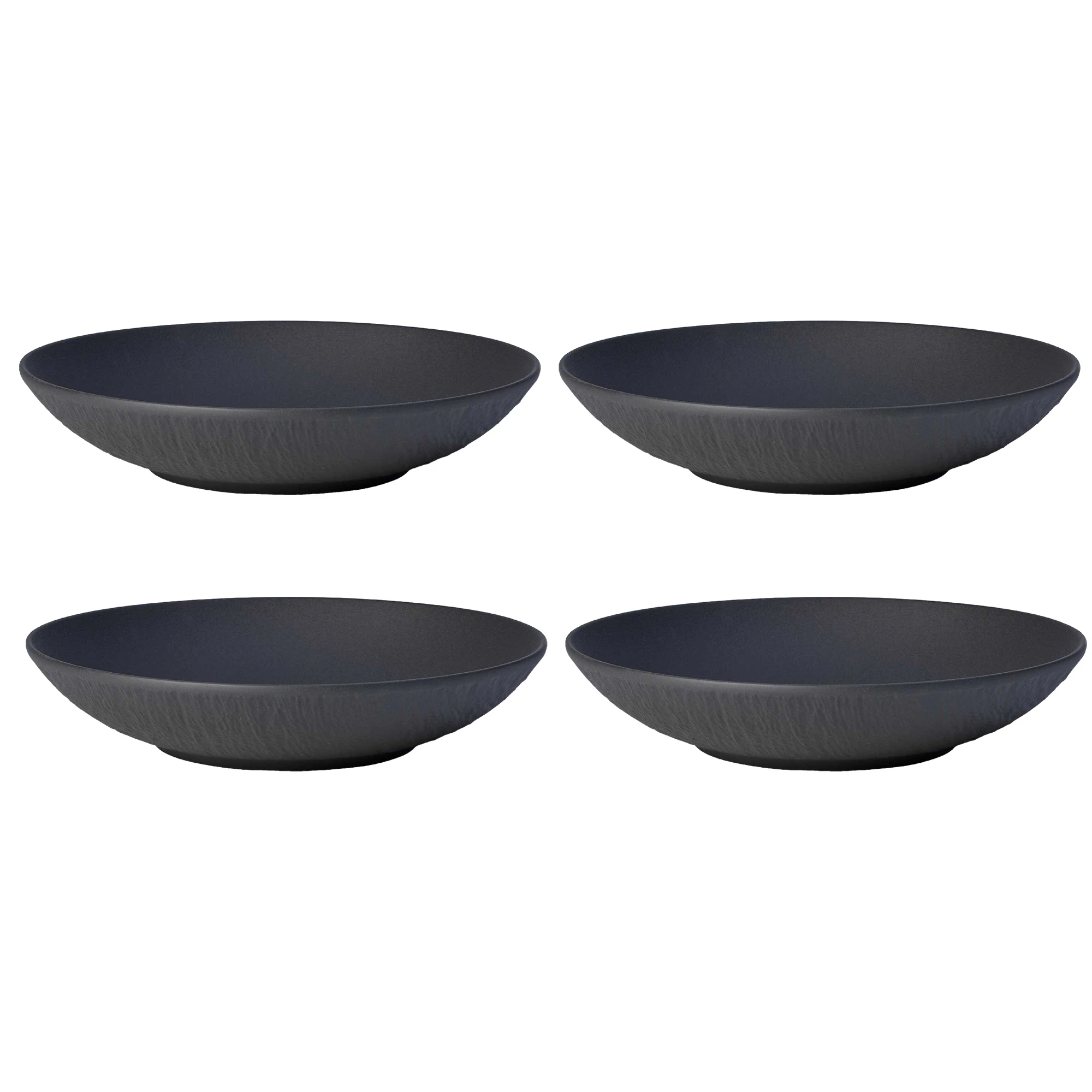 Villeroy & Boch Manufacture Rock Sk&aring;l 24 Cm 4-pk - Serveringssk&aring;ler Porselen Sort - 10-4239-2536X4