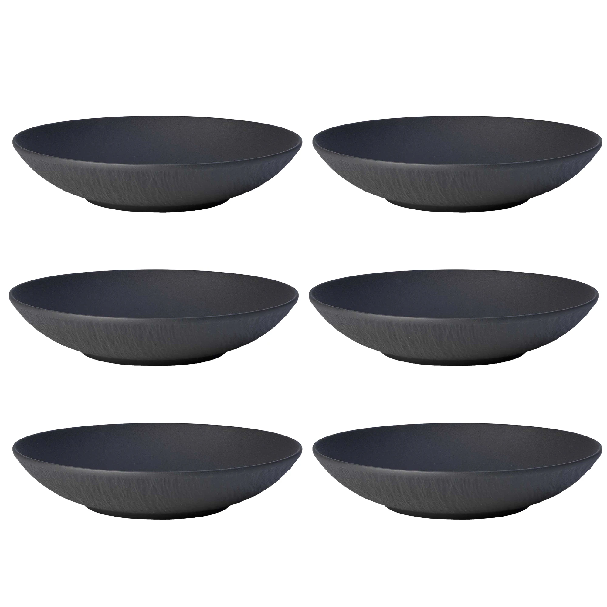 Villeroy & Boch Manufacture Rock Sk&aring;l 24 Cm 6-pk - Serveringssk&aring;ler Porselen Sort - 10-4239-2536X6