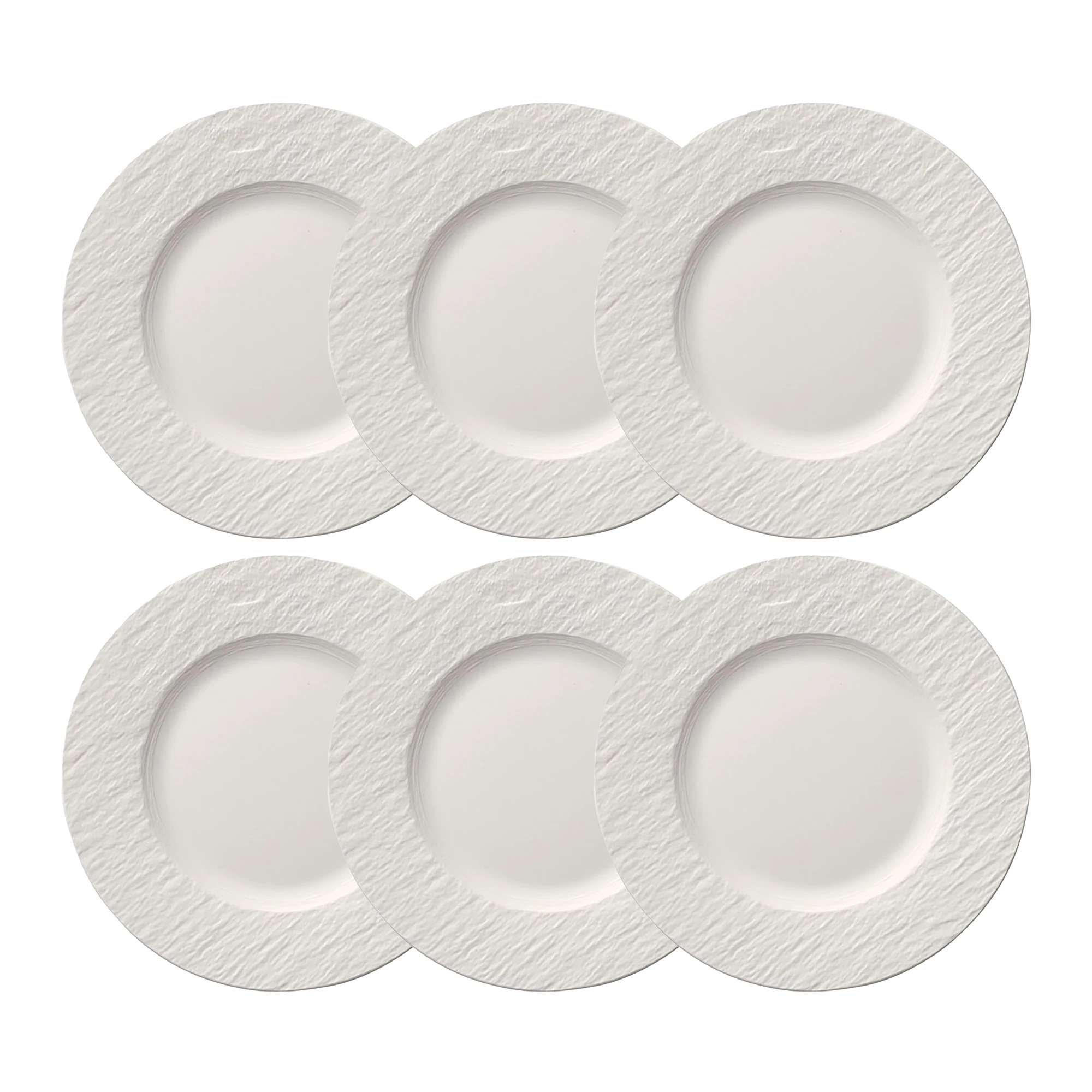 Villeroy & Boch Manufacture Rock Tallerken 22 Cm 6-pk - Asjetter Porselen Hvit - 10-4240-2640X6