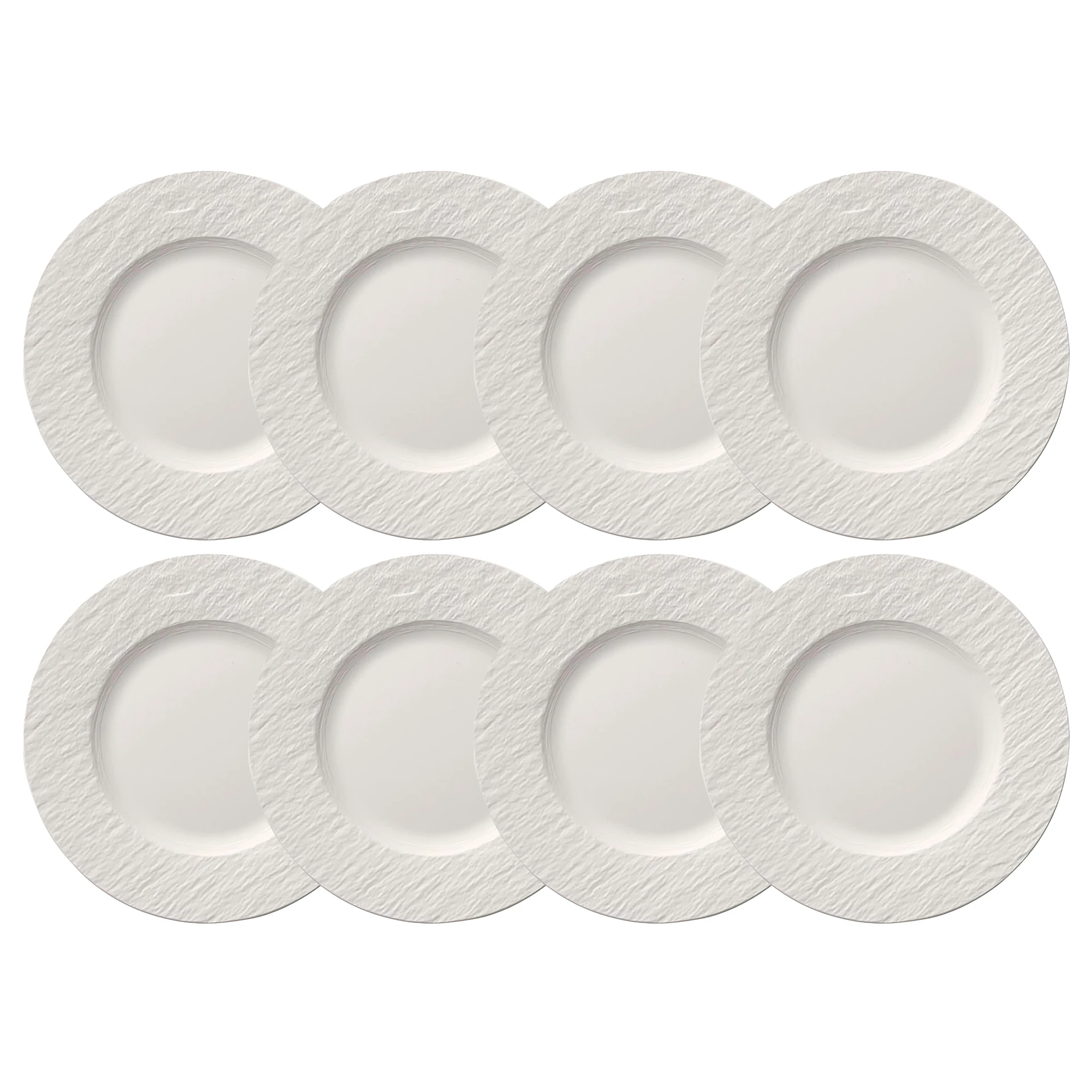 Villeroy & Boch Manufacture Rock Tallerken 22 Cm 8-pk - Asjetter Porselen Hvit - 10-4240-2640X8