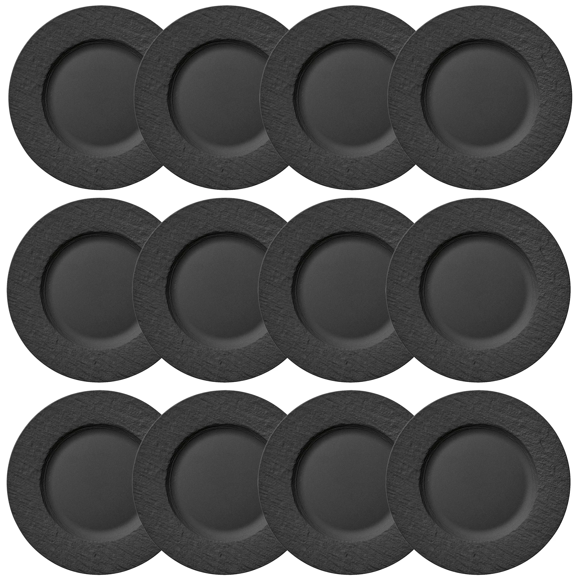 Villeroy & Boch Manufacture Rock Tallerken 27 Cm 12-pk - Pastatallerkener Porselen Sort - 10-4239-2620X12