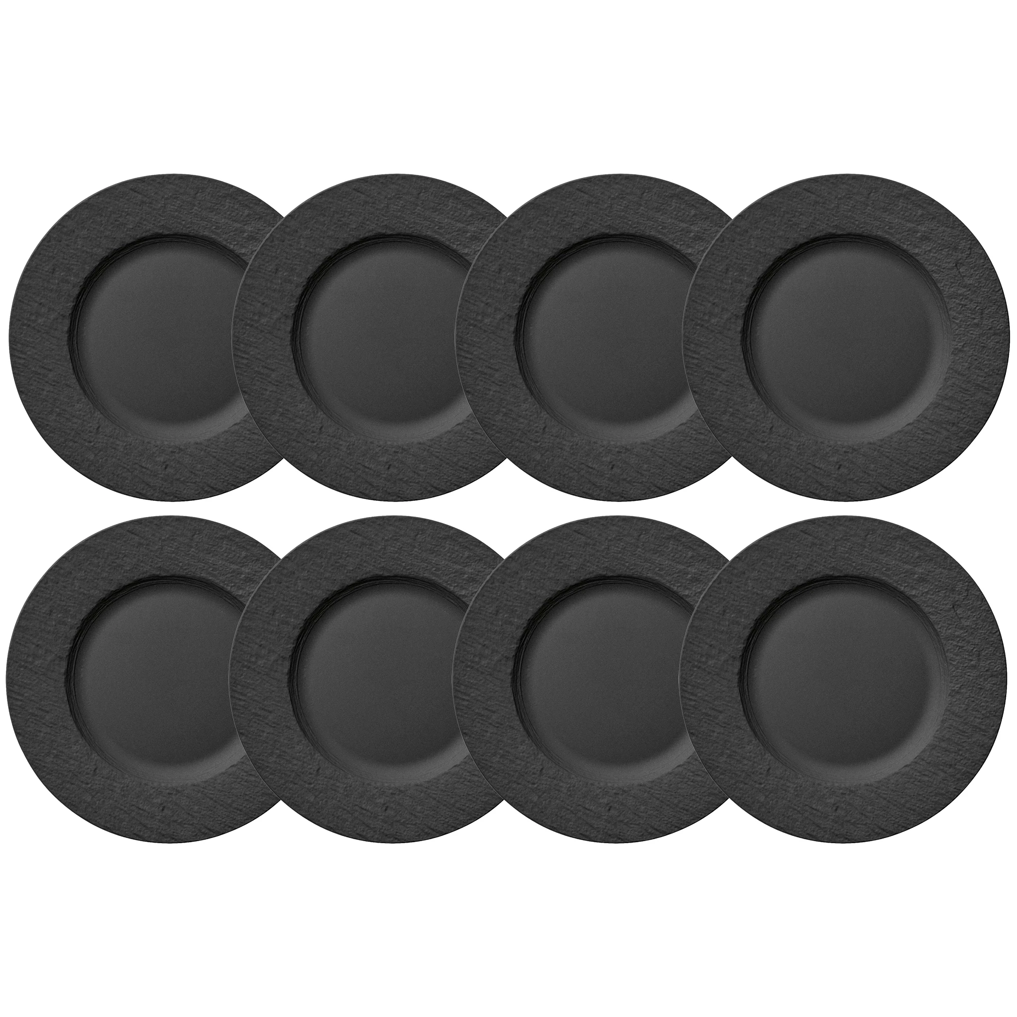 Villeroy & Boch Manufacture Rock Tallerken 27 Cm 8-pk - Pastatallerkener Porselen Sort - 10-4239-2620X8